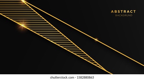 Black and gold luxury template background with ornament, can be used for premium wedding invitation, banner, golden flyer.