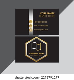 black and gold luxury vip business card design template,Vector abstract Clean and simple Business Card Template, Modern horizontal name card, Flat Style Vector Illustration. Stationery Design and visi
