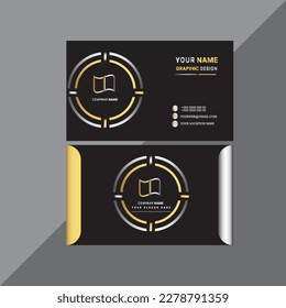 black and gold luxury vip business card design template,Vector abstract Clean and simple Business Card Template, Modern horizontal name card, Flat Style Vector Illustration. Stationery Design and visi