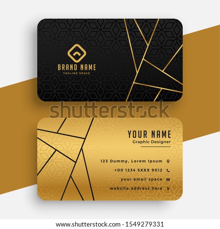 black and gold luxury vip business card design template