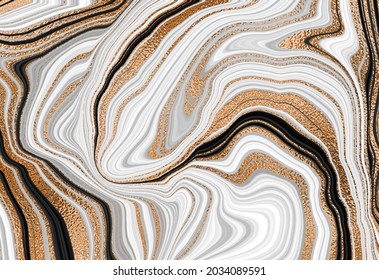 Mármol dorado negro. Lujosa decoración abstracta de fondo, patrón oro, gradientes de medio tono, ilustración vectorial 3d. Mapa de la cubierta de las ondas doradas, formas geométricas, banner mínimo moderno.