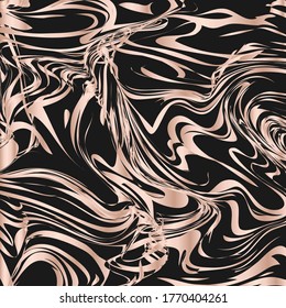 Black and gold marble texture abstract background. Liquid flow effect backdrop. Watercolor stains painting. Marbling surface vector illustration. Easy to edit template for your design projects.