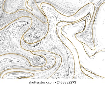 Diseño de textura de mármol negro y dorado para póster, folleto, invitación, portada, catálogo. Ilustración de vector