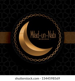 black and gold milad un nabi festival greeting