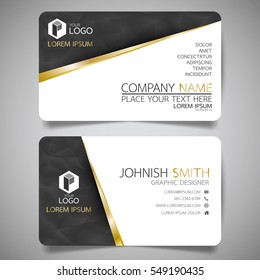 Black And Gold Modern Creative Business Card And Name Card,horizontal Simple Clean Template Vector Design, Layout In Rectangle Size.