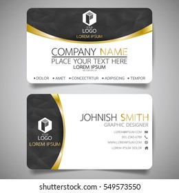 Black And Gold Modern Creative Business Card And Name Card,horizontal Simple Clean Template Vector Design, Layout In Rectangle Size.