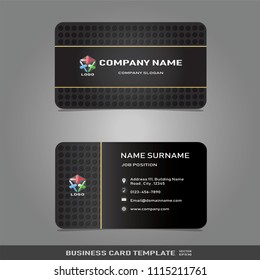 black and gold modern name and business card template,with creative pattern design; vector and illustration