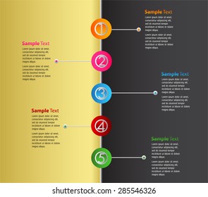 black gold modern time line template for website computer graphic and technology. text box. colorful