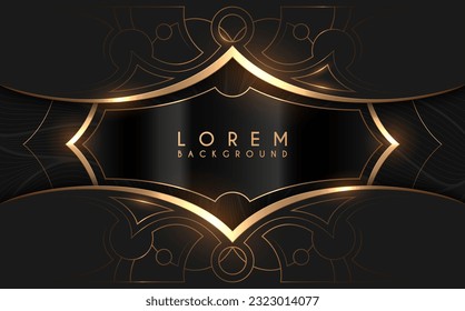 Black and gold ornate frame template