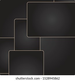 Black Gold Outline Rectangle Background Stock Vector (Royalty Free