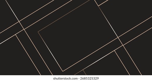 Black and gold overlapped stripes vector header. Geometric material banner with blank space for your logo. Dark abstract vector

