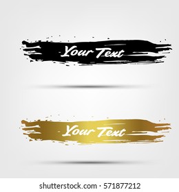 Black and gold paint with text space, Vector Illustration