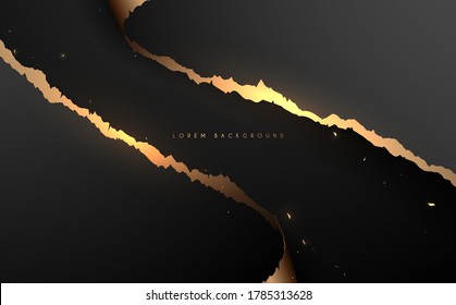 Black and gold paper cut background