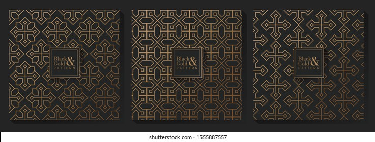 Black and Gold Pattern Background