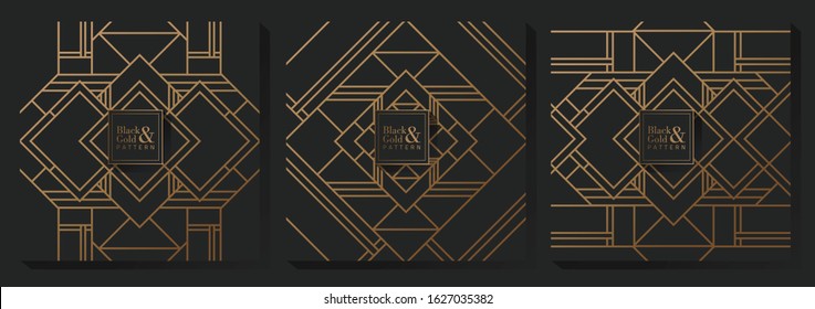 Black and Gold Pattern Background