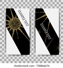 Black with gold pattern business brochure flyer banner design vertical vector pattern, layout in rectangle size.Transparent background