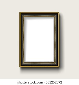 black and gold  picture frame 