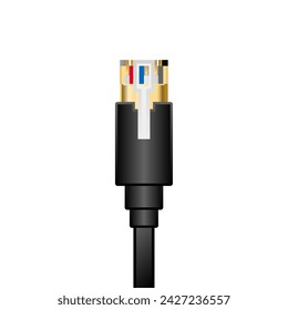 Black gold plating LAN cable _ It is an illustration of the front.