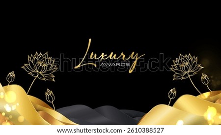 Black and Gold Premium Background. Creative Flyer Premium Luxury Template. Cool Anniversary Card. Grand Celebration Banner for Wedding and Engagement. Premium Thank You Design. Event Conference Post.
