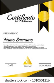 black gold premium certificate of apreciation - Vector