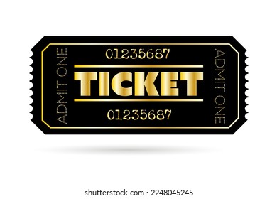 black and gold premium ticket template set, coupon design, ready to edit vector
