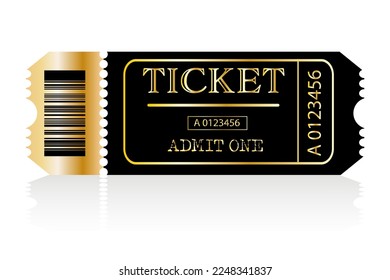 Vorlage für Schwarz-Gold-Prämien-Tickets, Coupon-Design, bereit zum Bearbeiten von Vektorgrafiken