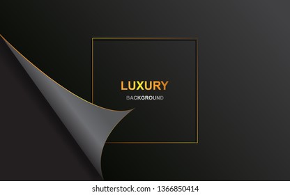 Black and gold rectangle paper shape background