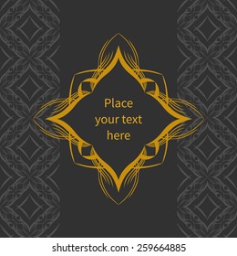 Black and gold retro vector card design