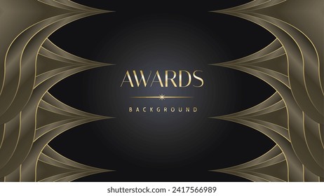 Black gold royal awards graphics background lines sparkle elegant shine modern glitter template luxury premium corporate abstract design.