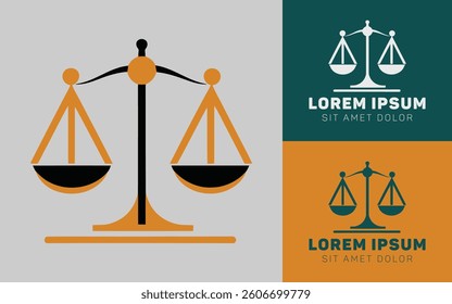 Black Gold Scales Libra Inspired Logo Icon Cartoon 