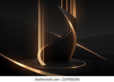 Black and gold scene with light effect