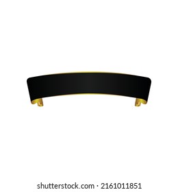 Black and gold scroll banner ribbon design