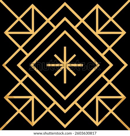 Black and gold seamless geometric pattern
