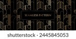 Black and Gold Seamless Pattern Award Background. Modern Luxury and Premium Design Template. Beautiful Wedding Template. Celebrating Graphics for Birthday and Event occasion. 