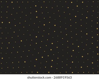 Black and gold seamless star pattern vector background. Luxury festive texture for new year and christmas.
