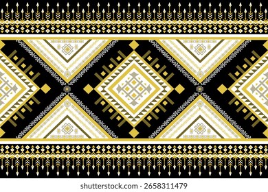 Serie negra y dorada de geometría Nativo americano Indio Navajo Azteca Étnica Estilo de decoración tradicional 