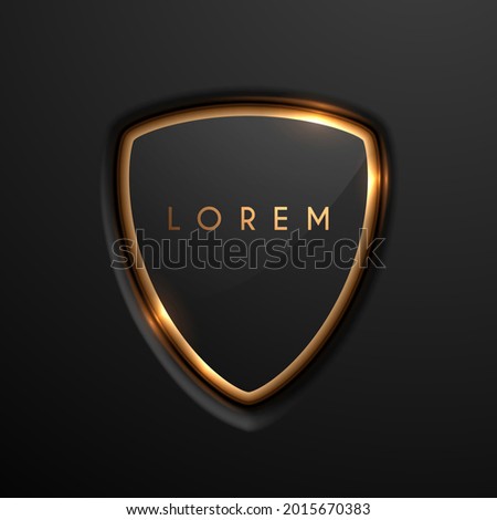 Black and gold shield badge template