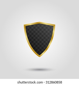 Black with gold shield silhouette