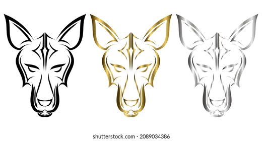 Black gold and silver line art of fox head. Good use for symbol, mascot, icon, avatar, tattoo, T Shirt design, logo or any design you want.