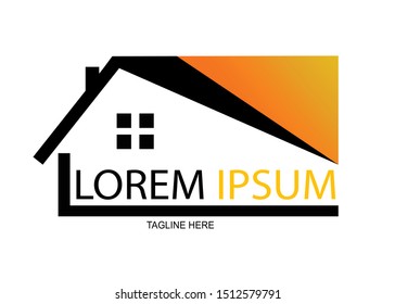 Black and Gold Simple Home Logo