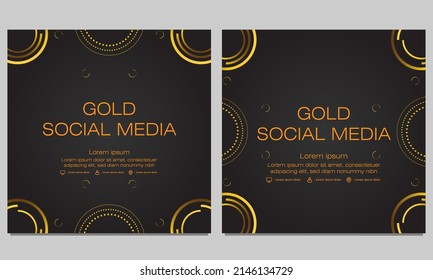 black gold social media post template design
