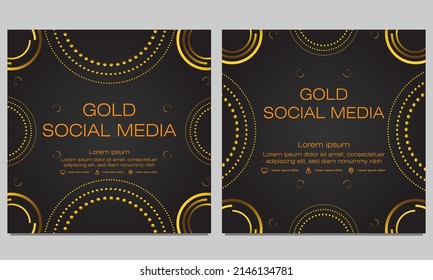 black gold social media post template design

