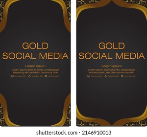 black gold social media stories template design
