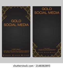 black gold social media stories template design
