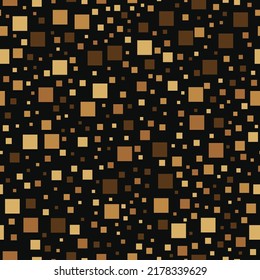 Black and gold squares geometric seamless pattern. Modern vector texture. Luxury design for invitation, cover, textile and wallpaper.