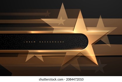 Black And Gold Star Shapes Background