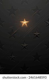 Black and gold star shapes background