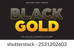 Black Gold style shiny editable text effect Template