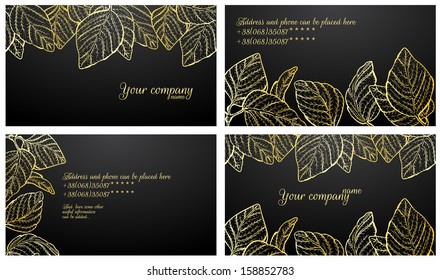 Black with gold stylish business card set