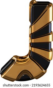 Black and Gold symbol. letter j